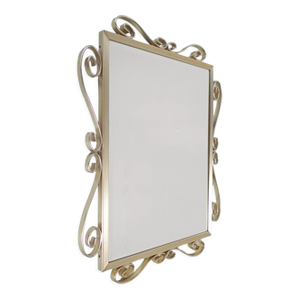 Vintage faceted mirror in aluminum frame