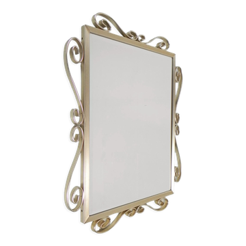 Vintage faceted mirror in aluminum frame