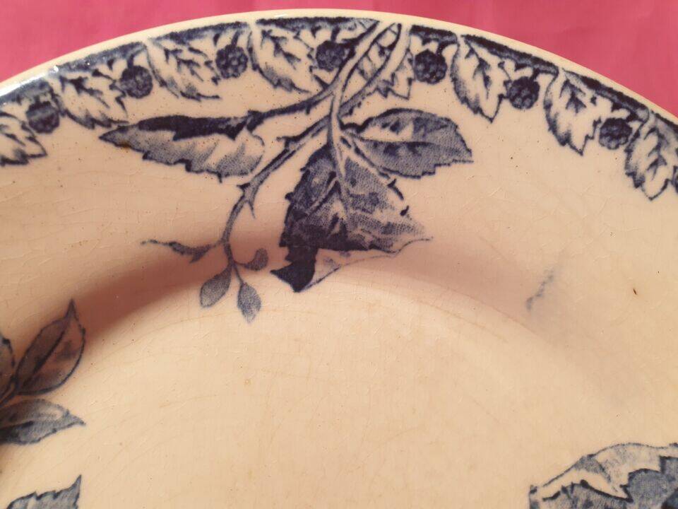 Antique opaque porcelain plate from Gien