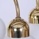 Mid-Century Chandelier in Brass and Opaline Glass, Czech, 1950s