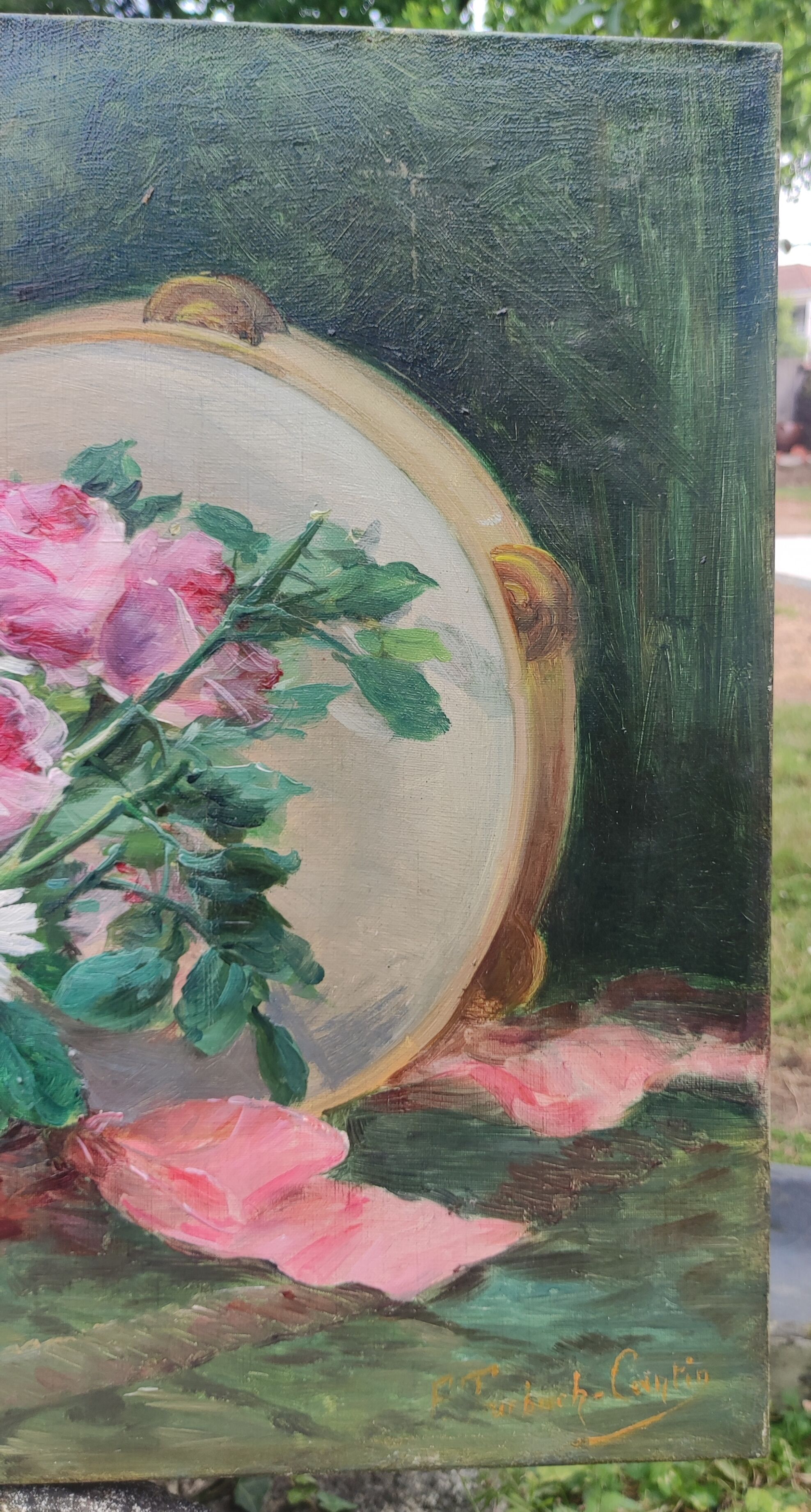 Old oil painting still life F.Trarbach Cantin