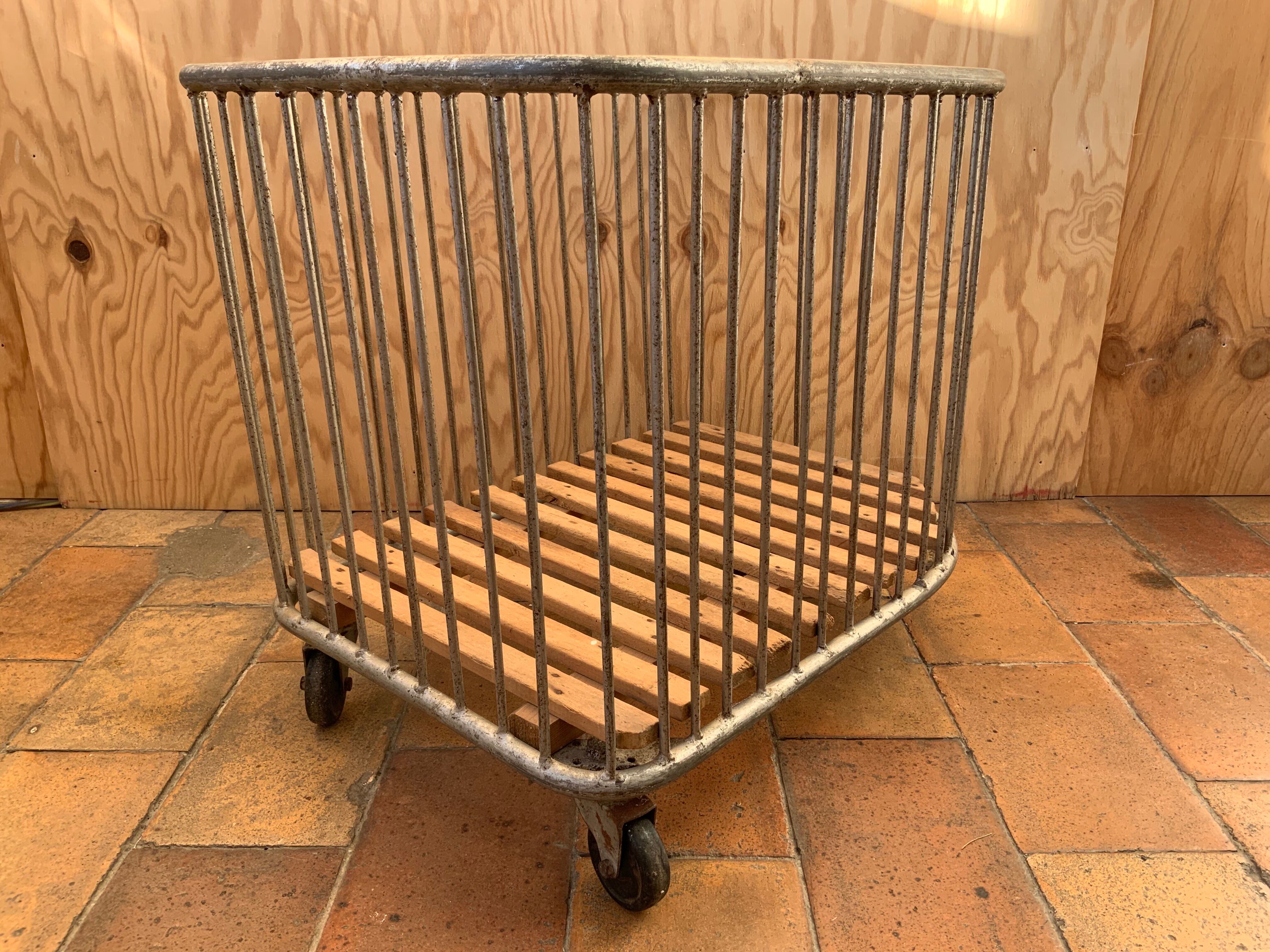 Vintage metal industrial trolley