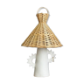 Zig Zag lamp in sandstone and wicker white House Paseonia