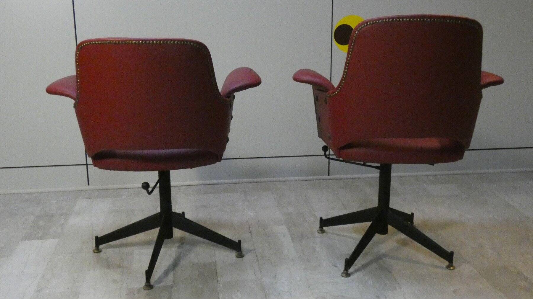 Set of 2 vintage swivel chairs in vinyl, 1960s