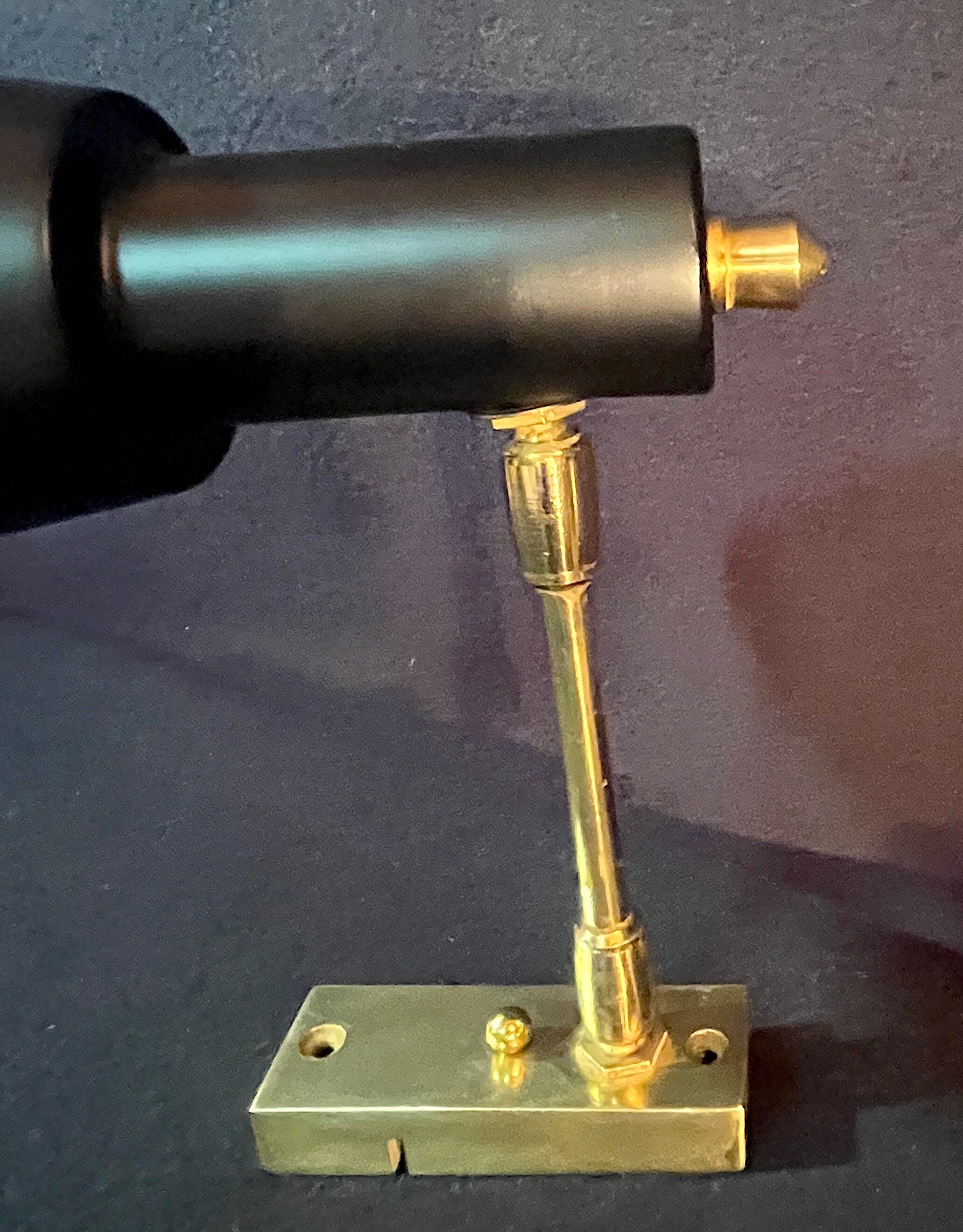 Pair of black and gold metal spotlights, Italy, Mid-Century