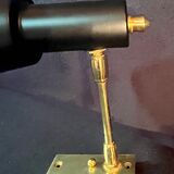 Pair of black and gold metal spotlights, Italy, Mid-Century