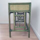 Bureau vintage en bambou et rotin, teinté vert