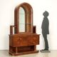 Antique Art Deco display cabinet in walnut with drawers, Italy, 19th century.