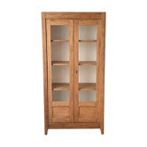Raw wood display cabinet