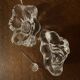 Pair of blown crystal salt shakers – Daum France – 1950s/1970s