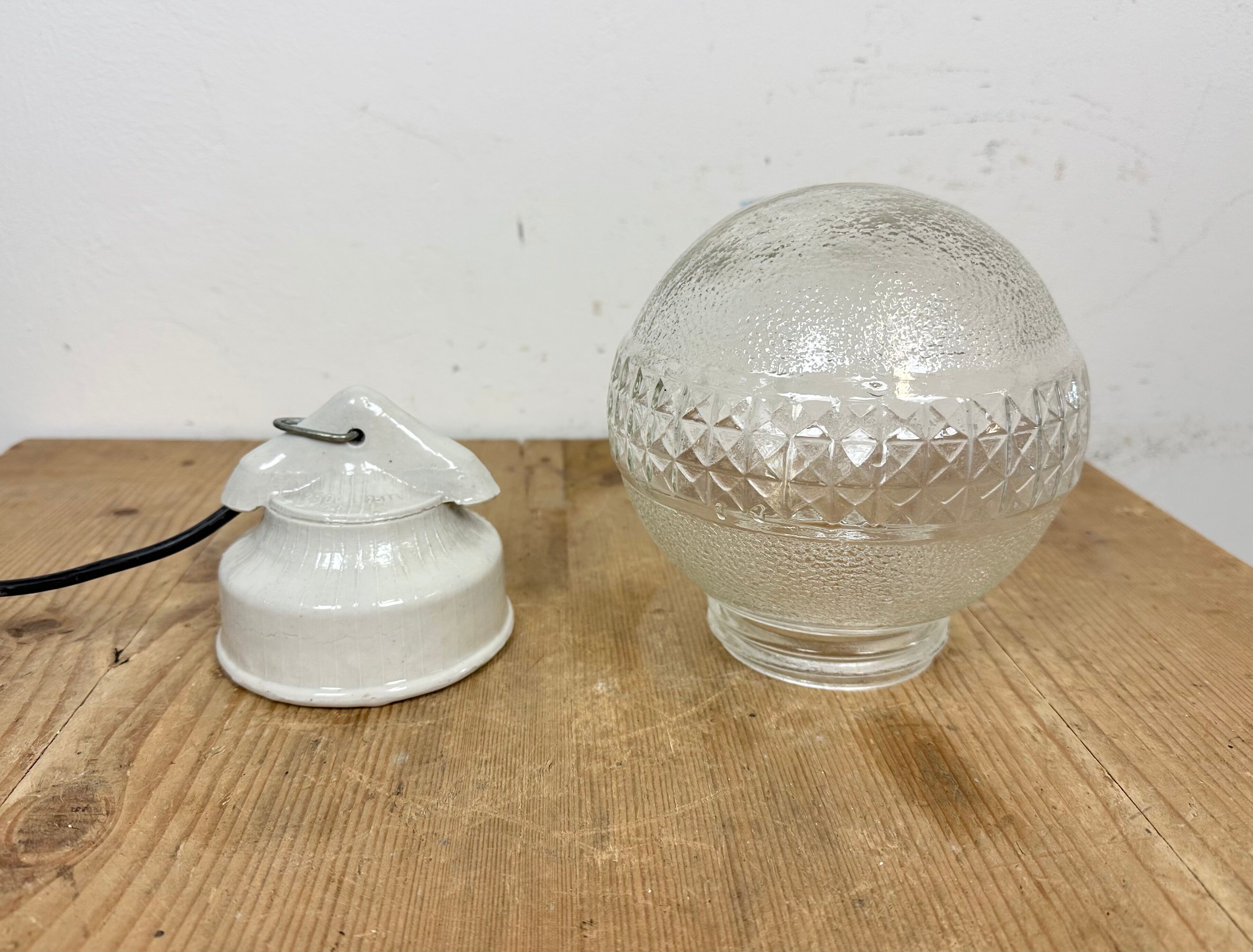 Vintage porcelain pendant light 1970s
