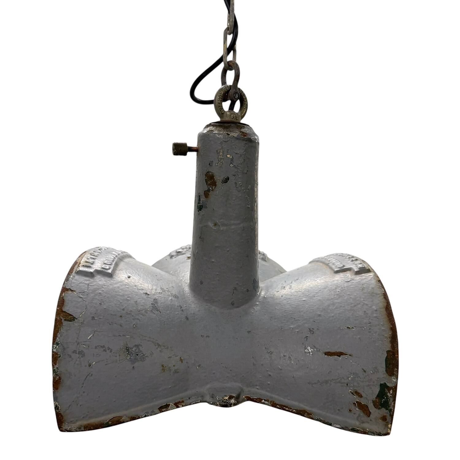 Vintage industrial mirrored pendant light by Esla