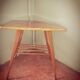 Scandinavian table with compass legs + magazine rack.