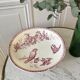 Compotier high in Terre de Fer Longwy model "Mésange" pink 1880 - XIXth