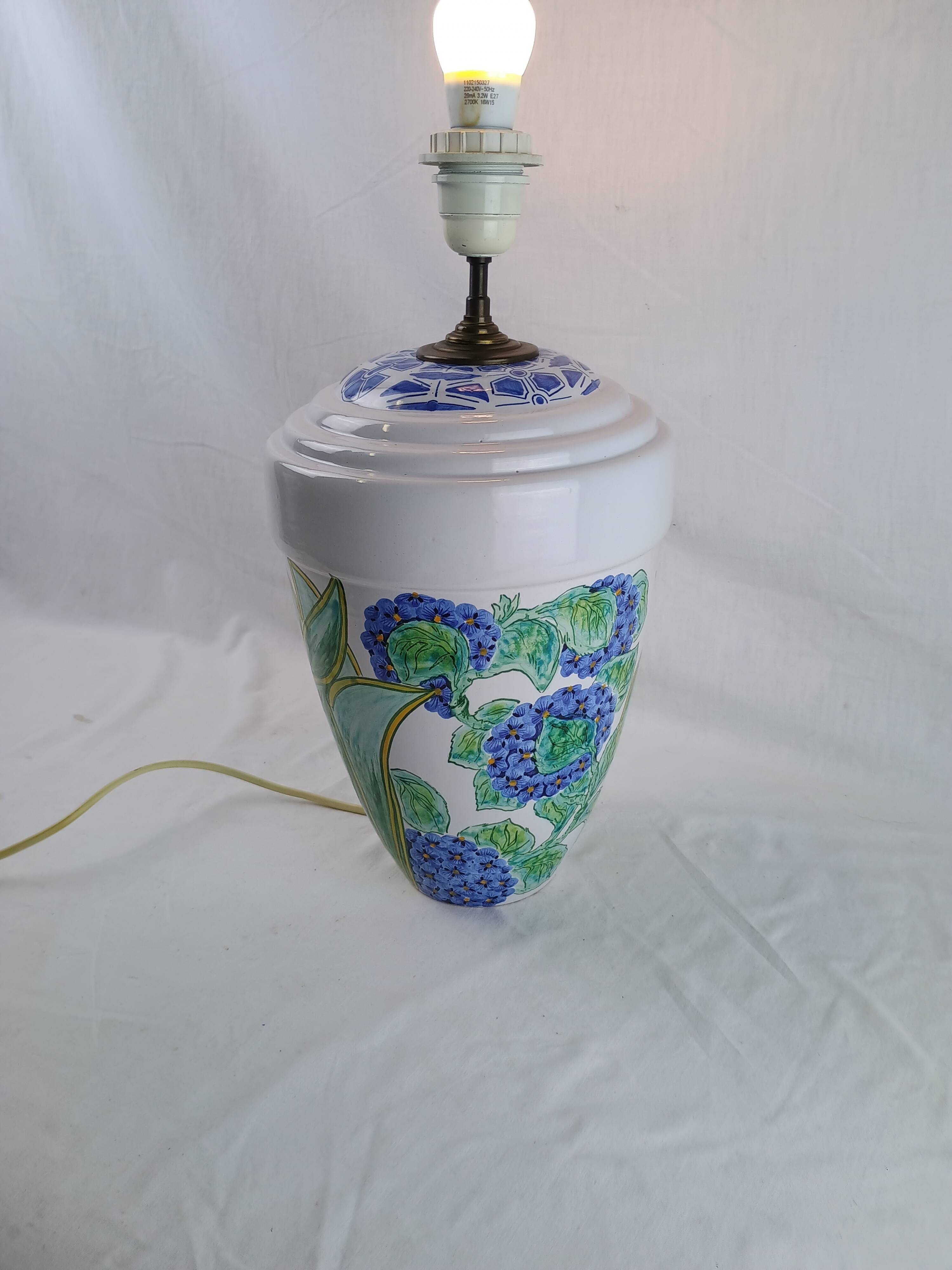 Lamp signed FAM Faïencerie d’Art de la Malicorne Victor Deschang