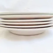 Orange and blue deep plates HBCM and St Amand