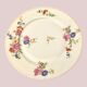 Set of 11 flat plates flowered porcelain