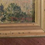 Oil painting on hardboard from 1922 signed Georges Bourgeot