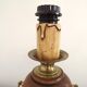 Turned wooden floor lamp with label and golden handles 1852