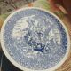 Large earthenware dish from Boch with blue Delft decoration "The King on the Hunt"