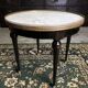 Coffee table in wood, white marble and brass