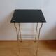 Glass and golden brass fifth wheel/end of sofa
