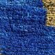Aftas - Custom-made blue and green Moroccan Mrirt rug in wool.