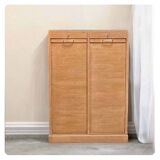 Double oak curtain filing cabinet