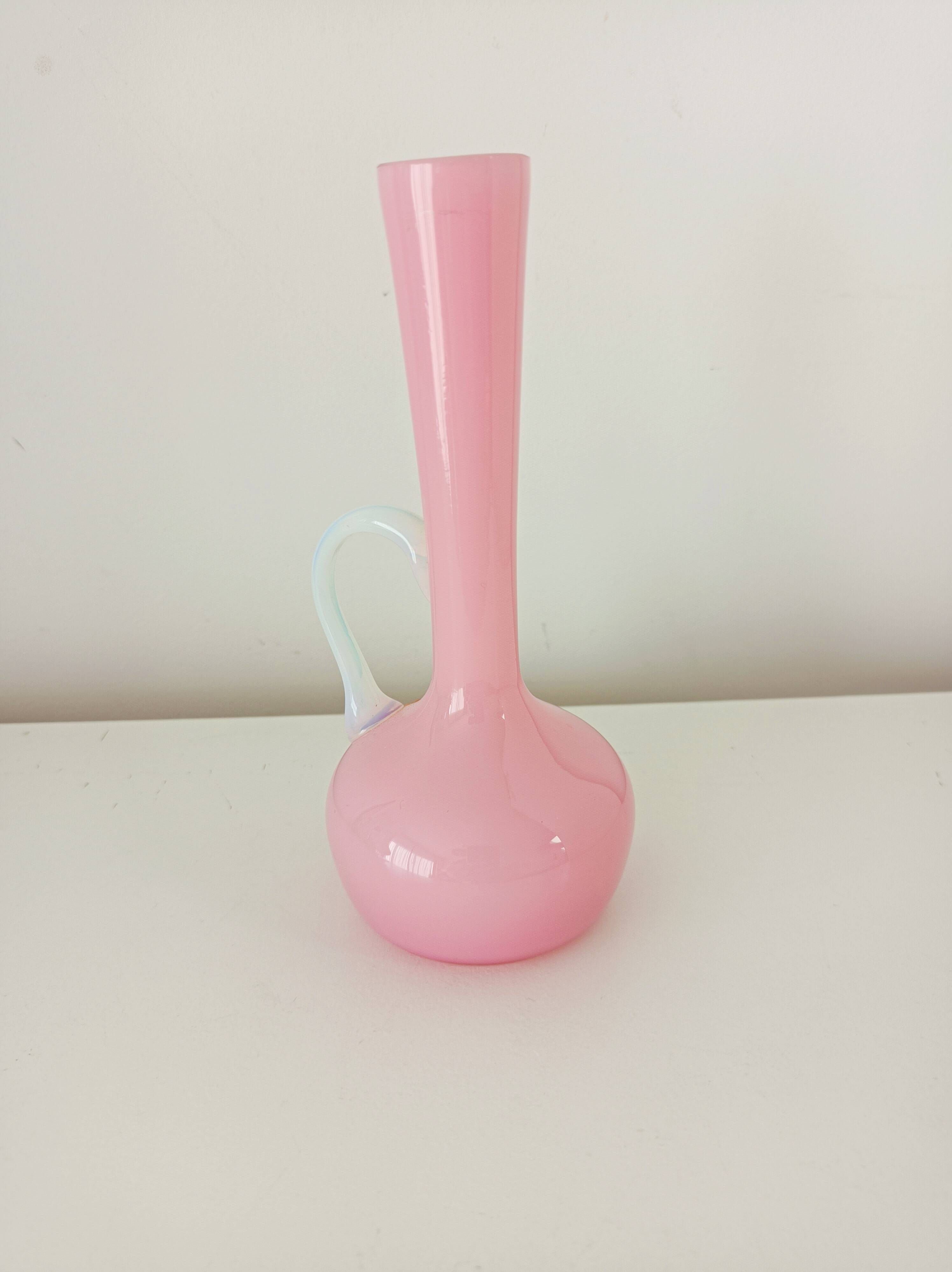 Set of 5 pastel opaline soliflore vases