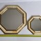 Pair of vintage brass mirrors, Moroccan handicrafts, 27 cm
