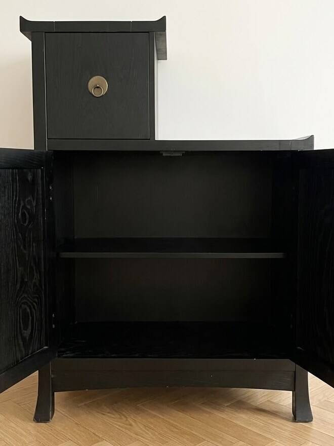 Asian black wood storage furniture