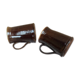 Set of 2 pitchers with enamelled sandstone spout, 50s