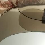 Mirror with two smoked glass sconces attributed to Lupi