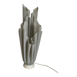 Lampe vintage 1970 Athéna Georgia Jacob drapée gris souris - 50 cm