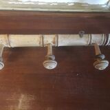 Wall coat rack with 4 hooks in raw wood