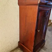 Louis Philippe XIX mahogany veneer and marble bedside table