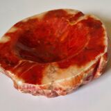 Vintage ashtray / pocket in red alabaster by Romano Bianchi, Italy 1960