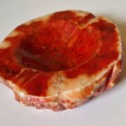 Vintage ashtray / pocket in red alabaster by Romano Bianchi, Italy 1960