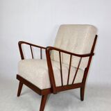 Art Deco Beige Boucle Armchair, 1960s
