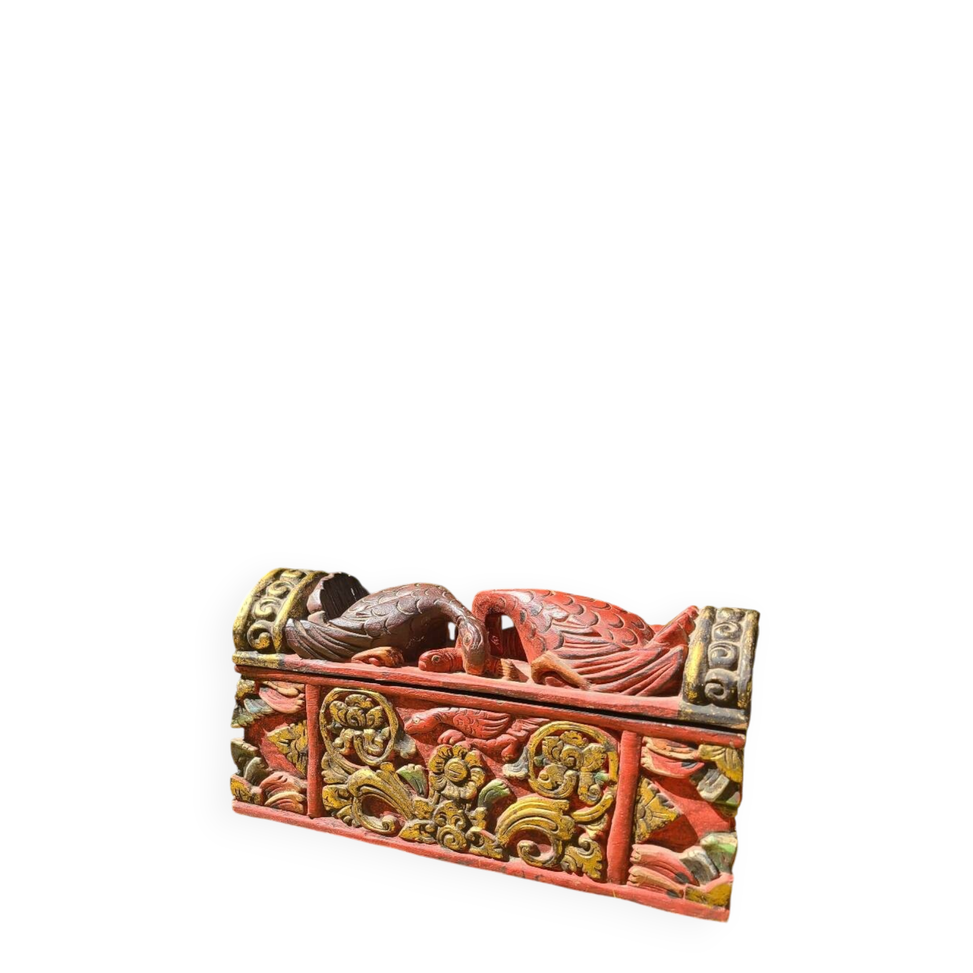 Balinese carved wooden box