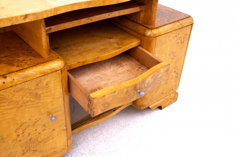 Art Deco chest of drawers, perfect for a TV, Poland, mid-20th century.