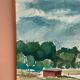 Original Swedish Oil on Canvas – “Milk Shed at Kaga” by Björn Svensk – Signed – Dated 1980 – Vintage & Framed
