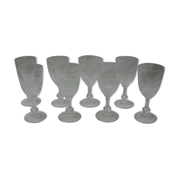 Série de 8 verres en cristal St Louis modèle Massenet 1895-1930