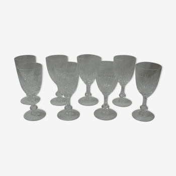 Set of 8 glasses in St Louis Crystal model Massenet (1895-1930)