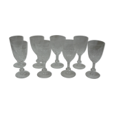 Série de 8 verres en cristal St Louis modèle Massenet 1895-1930