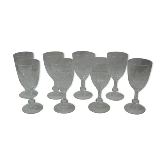 Set of 8 St Louis crystal glasses, Massenet model 1895-1930