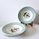 5 assiettes creuses Badonviller oiseaux liseré doré