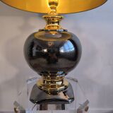 Magnificent large Italian lamp from the 1960s, ceramic / gold.