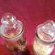 Set 2 old vintage kitchen glass jars