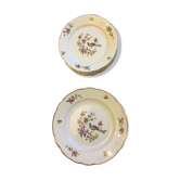 10 plates and 3 vintage dishes Digoin Sarreguemines Condé model